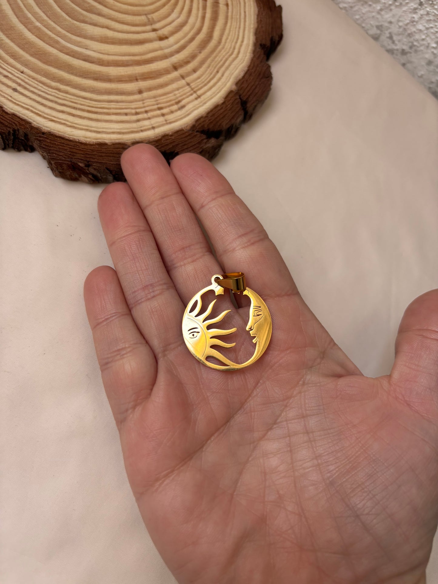 Colgante Sol y Luna Acero