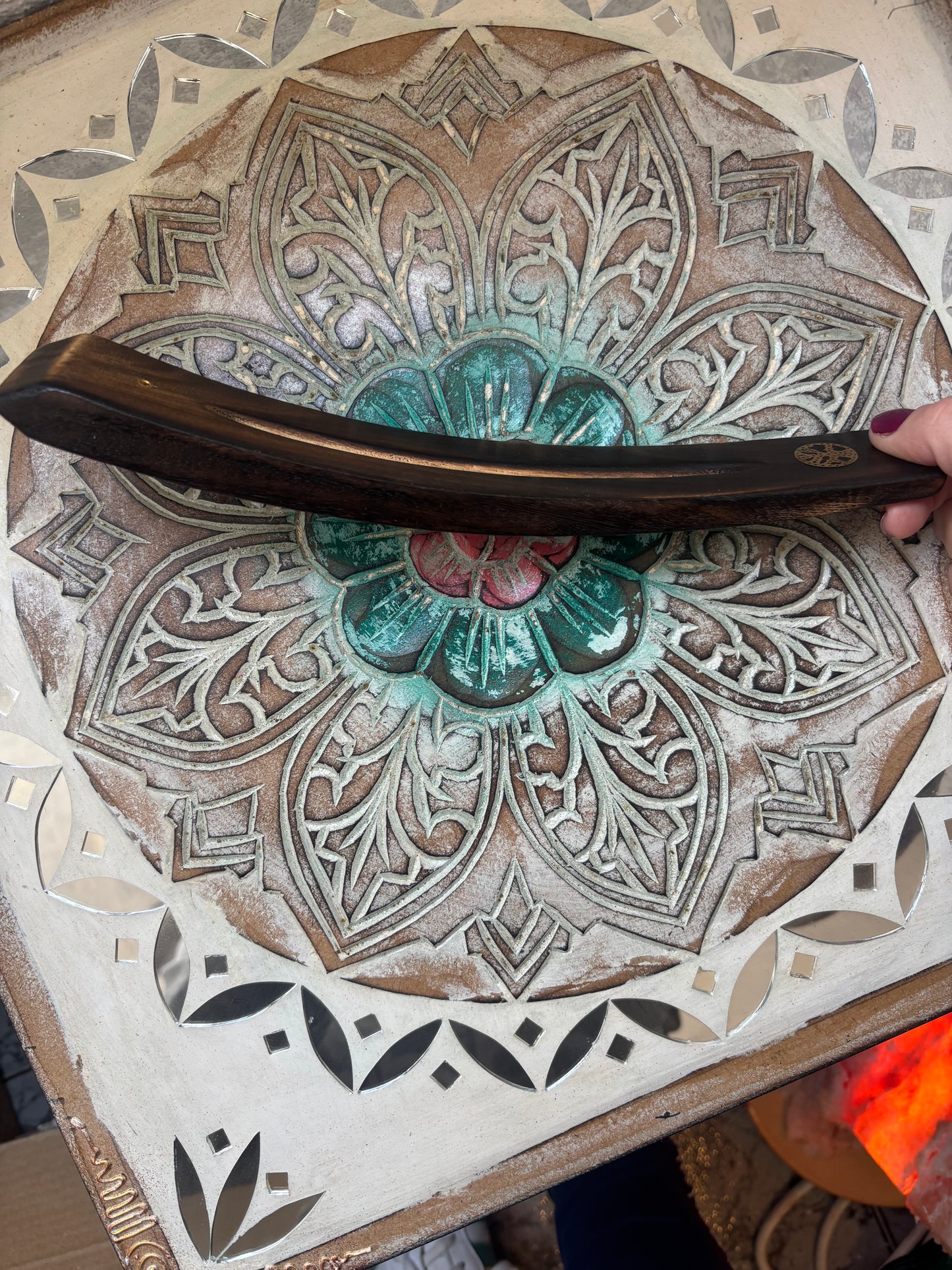 Porta Incienso Madera curvo Símbolo