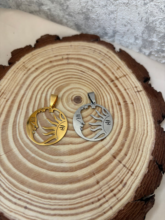 Colgante Sol y Luna Acero