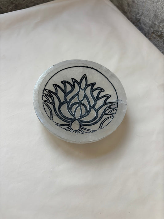 Cuenco Selenita Flor Loto