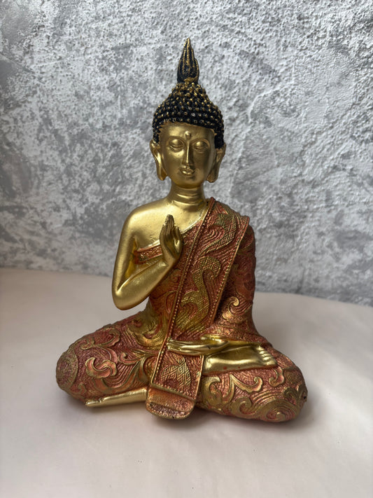 Figura Buda Mano Alzada y Mano Pierna C. Coral