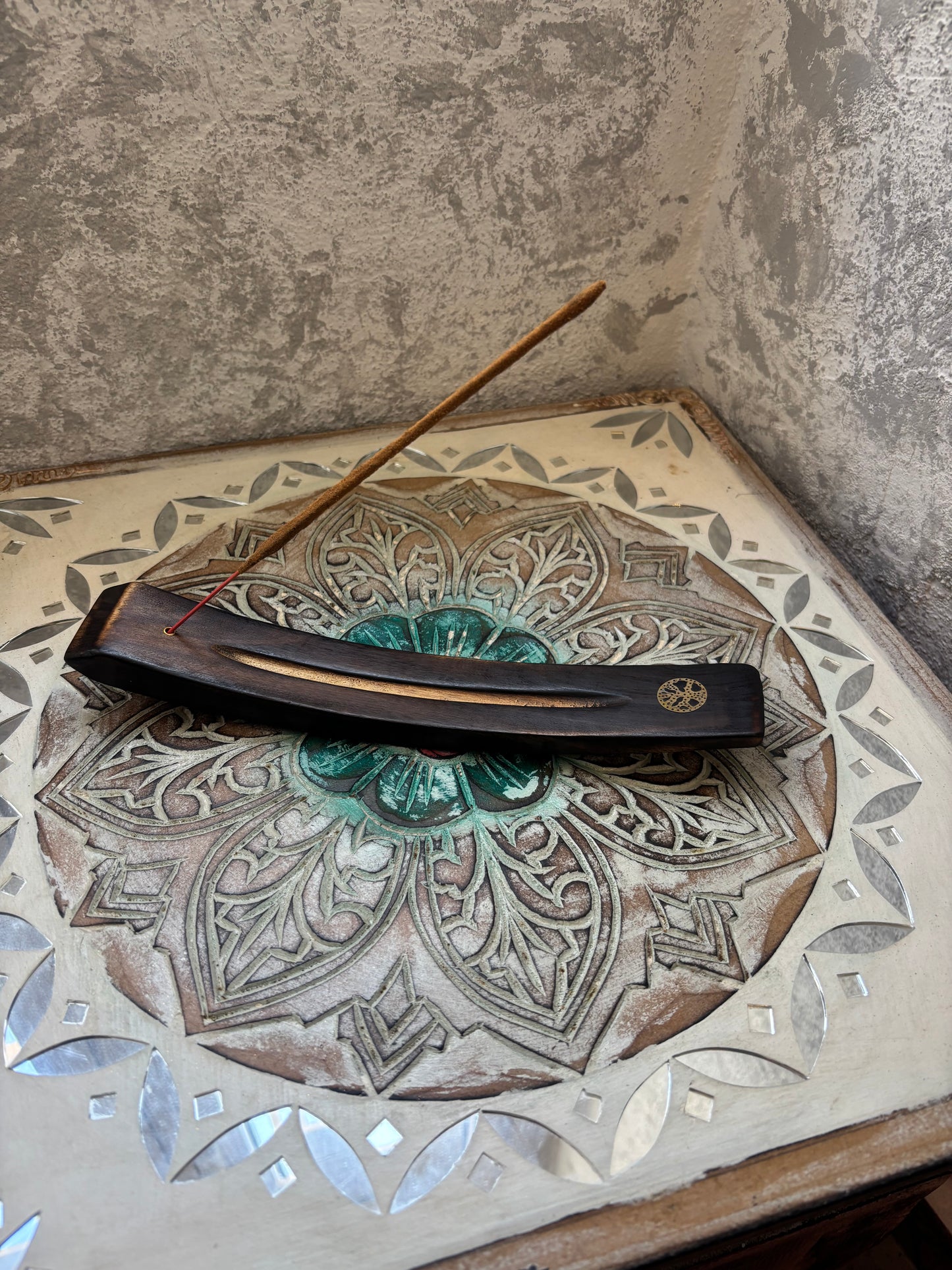 Porta Incienso Madera curvo Símbolo