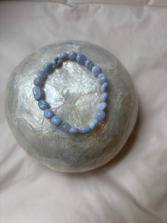 Pulsera Calcedonia Azul