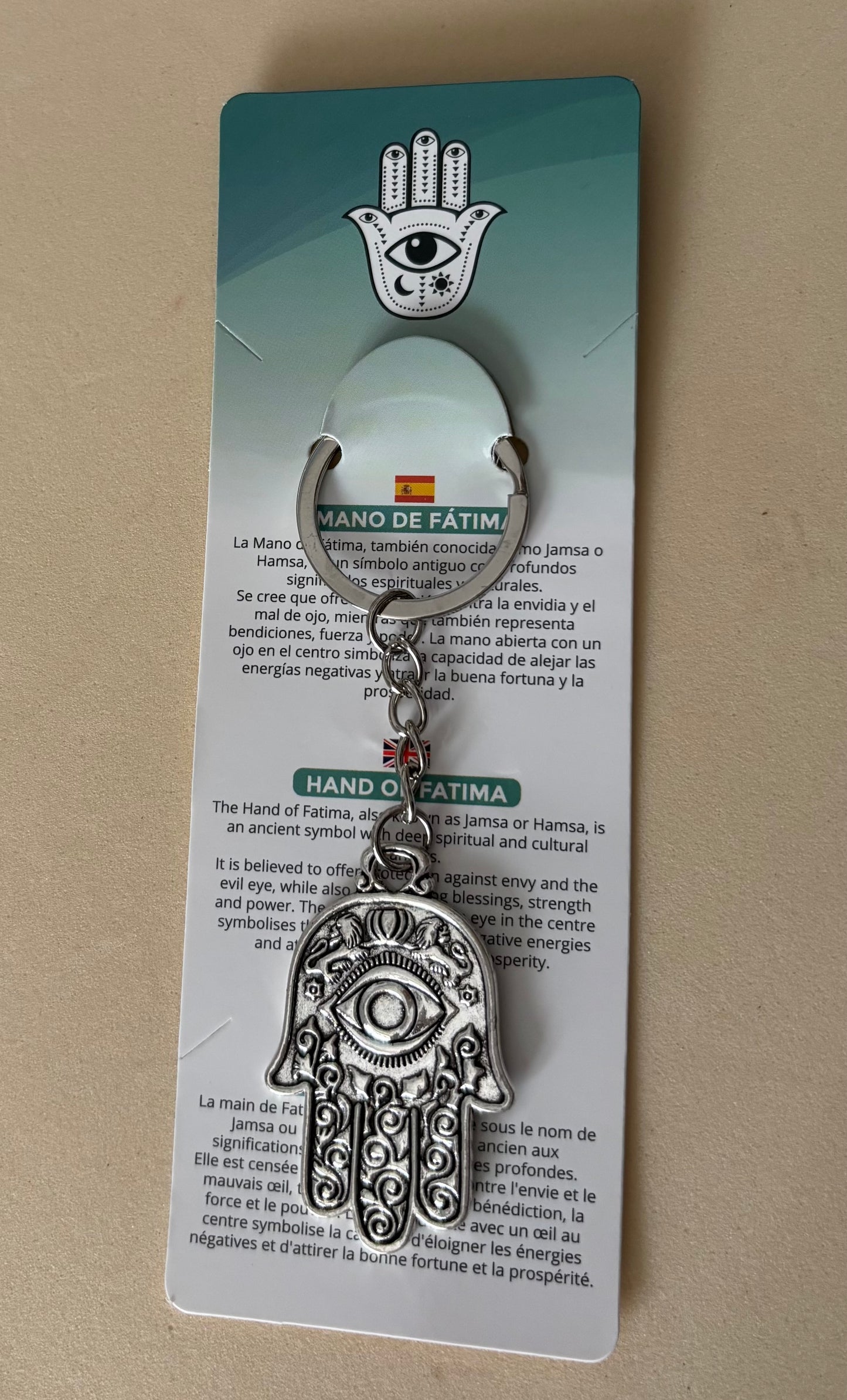 Llavero Mano Fátima 2 lados