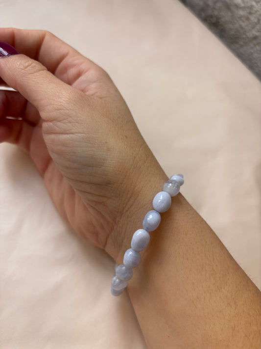 Pulsera Calcedonia Azul