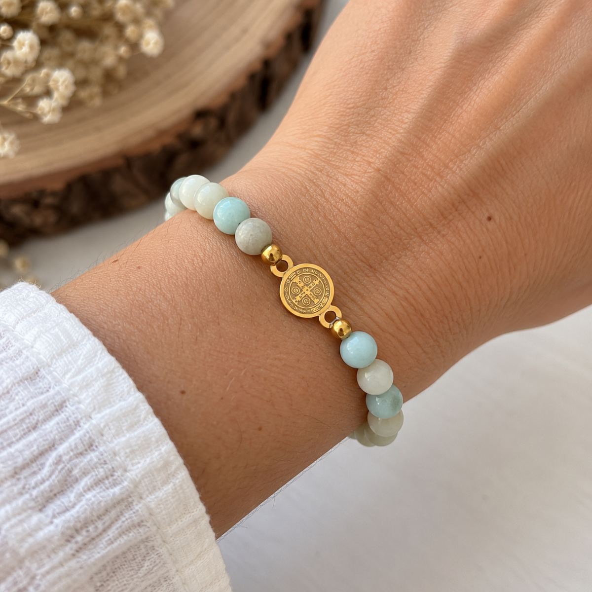 Pulsera San Benito Amazonita