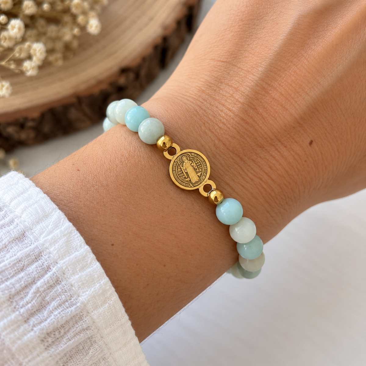 Pulsera San Benito Amazonita