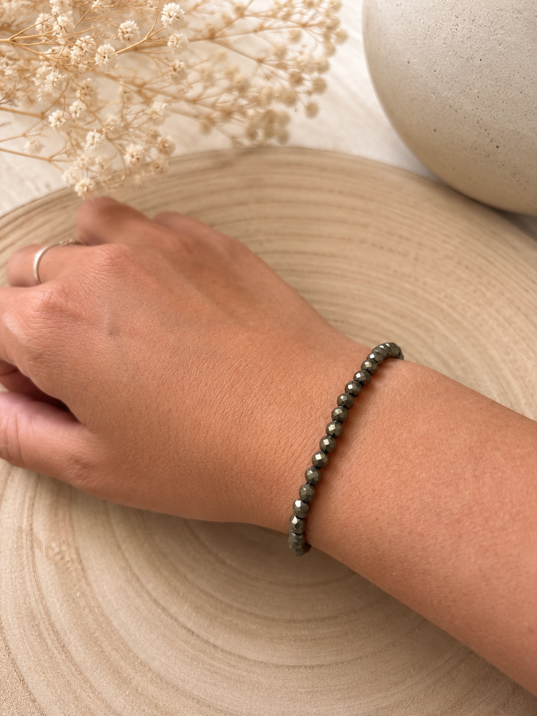 Pulsera Pirita Facetada (Dinero)