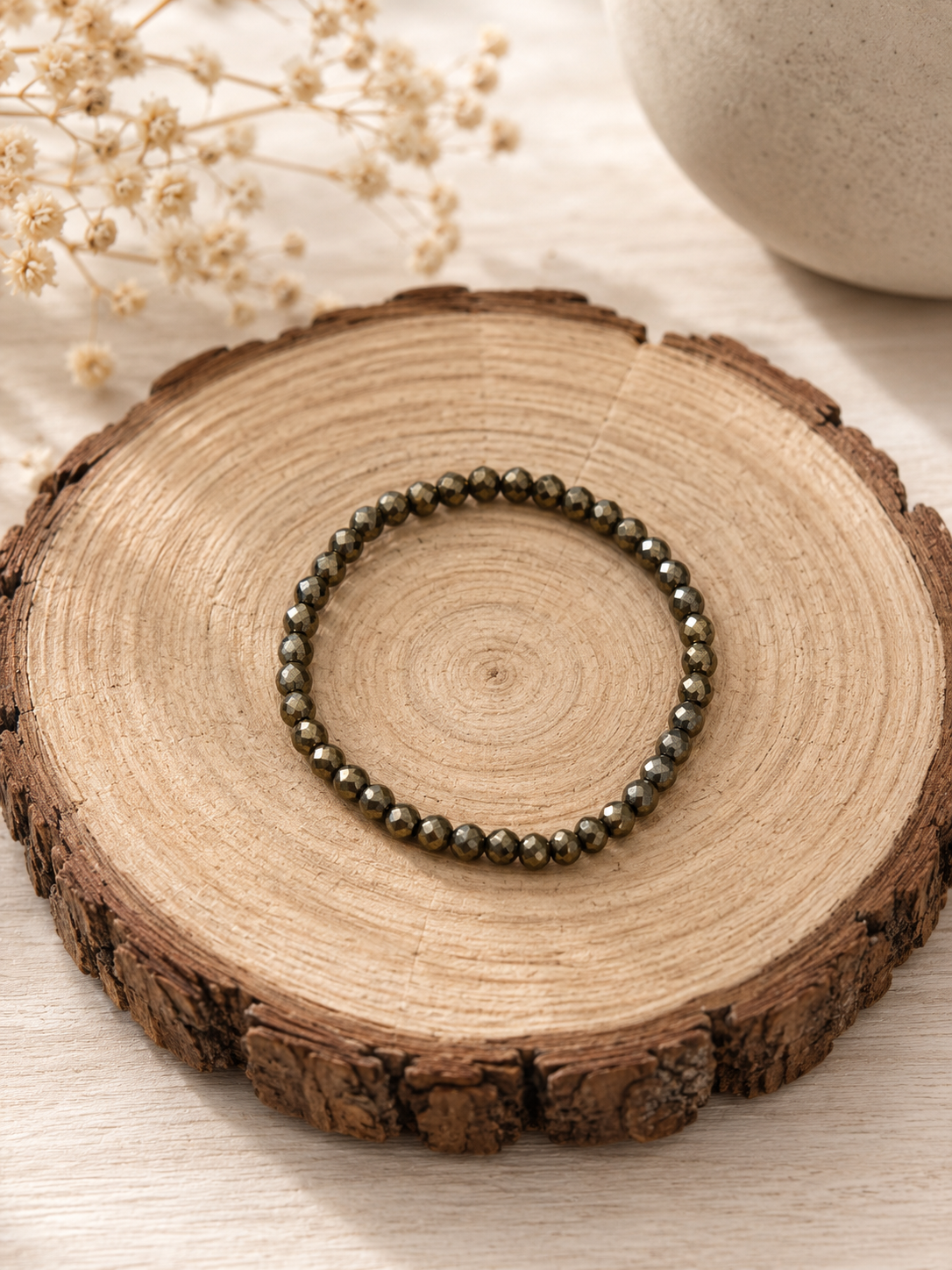 Pulsera Pirita Facetada (Dinero)